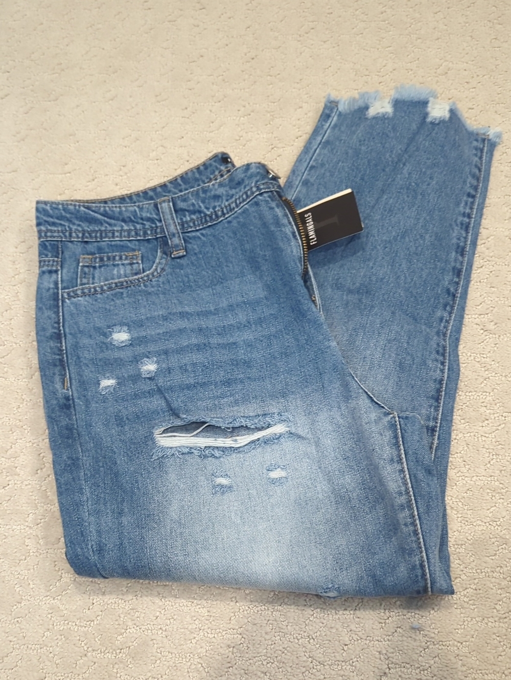Flamingals Blue Distressed Women's Jeans NWT